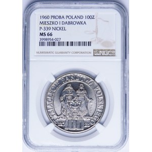 PRÓBA NIKIEL 100 złotych 1960 Mieszko i Dąbrówka