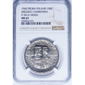 PRÓBA NIKIEL 100 złotych 1960 Mieszko i Dąbrówka