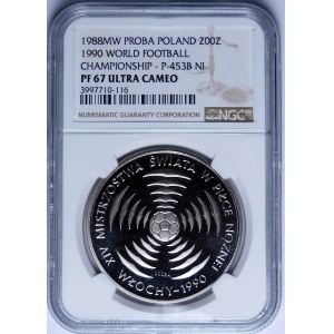 PRÓBA NIKIEL 200 złotych 1988 MŚ w Piłce Nożnej Meksyk