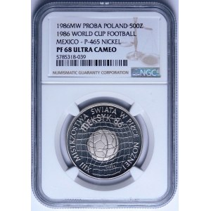 PRÓBA NIKIEL 500 złotych 1986 MŚ Meksyk