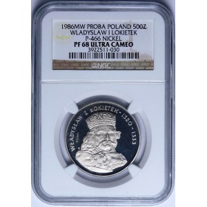 PRÓBA NIKIEL 500 złotych 1986 Łokietek