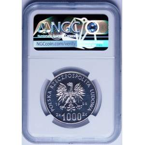 PRÓBA NIKIEL 1000 złotych 1986 Narodowy Czyn Pomocy Szkole