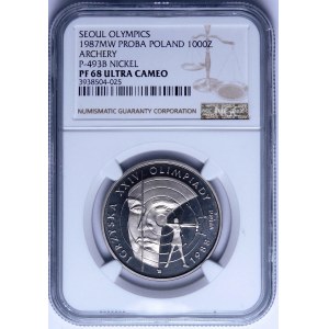 PRÓBA NIKIEL 1000 złotych 1987 Olimpiada Seul