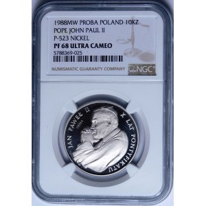PRÓBA NIKIEL 10000 złotych 1988, Jan Paweł II - X Lat Pontyfikatu
