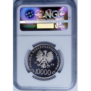 PRÓBA NIKIEL 10000 złotych 1989, Jan Paweł II - gruby krzyż