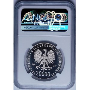 PRÓBA NIKIEL 20000 złotych 1989, XIV MŚ w Piłce Nożnej - Włochy 1990 - piłkarz