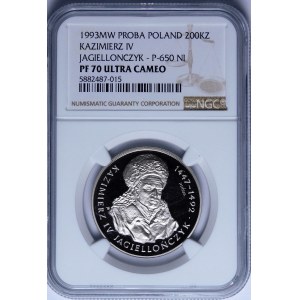 PRÓBA NIKIEL 200000 złotych 1993, Kazimierz IV Jagiellończyk - popiersie