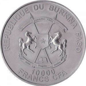 Burkina Faso, 10 000 franků 2013, rodina Smilodonových