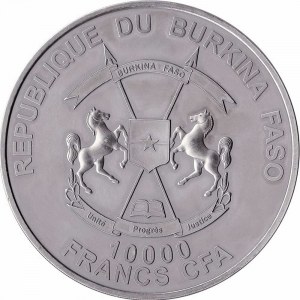 Burkina Faso, 10 000 frankov 2013, rodina Smilodon
