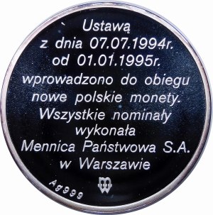 Medal - Nowa Moneta Polska Złotogrosz - srebro