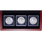 Set of 3 x 100 gold Mieszko and Dabrowa 1966 in a wooden box