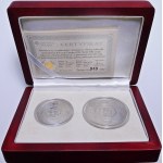 Replica set of 1 penny and 1 gold European Football Championship 2008