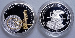 Zestaw monet 20 złotych i 50 Lir 2014 - 600 lat stosunków dyplomatycznych polsko-tureckich