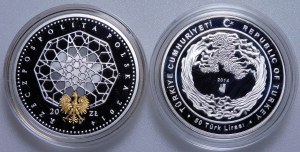 Set of 20 Gold and 50 Lira coins 2014 - 600 years of Polish-Turkish diplomatic relations