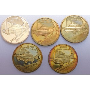 Súbor numizmatických mincí Cultowe Polskie samochody