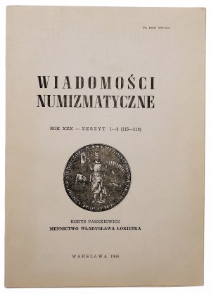 Paszkiewicz Borys, Minting of Wladyslaw Lokietek
