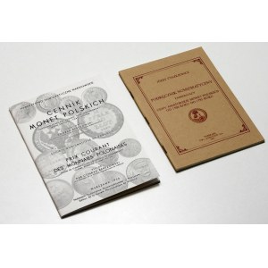 Tyszkiewicz Józef, Numizmatická príručka obsahujúca amatérske ceny poľských mincí z rokov 1506 až 1795; Berezowski Konrad, Cennik Monet Polskich - súbor cenníkov mincí (položka 2)