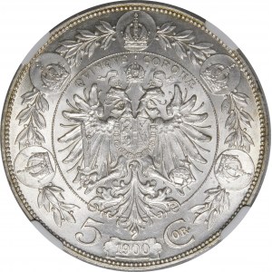 Austria, Franz Joseph I, 5 crowns 1900 Vienna