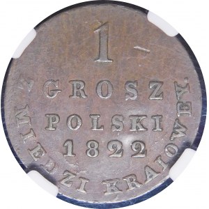 Kongresové kráľovstvo, Alexander I, 1 penny 1822 IB from KRAINE, Warsaw