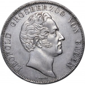 Německo, Bádensko, Karl Leopold Friedrich, 2 tolary 1844 Karlsruhe
