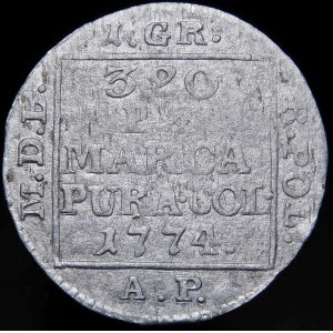 Stanislaw August Poniatowski, 1 stříbrný groš 1774 AP, Varšava - vzácný