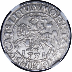 Sigismund II Augustus, Half-penny 1551, Vilnius - LI/LITVA - rarer