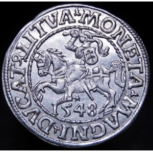 Sigismund II Augustus, Half-penny 1548, Vilnius - Roman I, LI/LITVA - beautiful