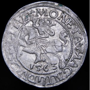 Sigismund II Augustus, Half-penny 1563, Vilnius - 20 Pogon, Axe, M D L/LITVA