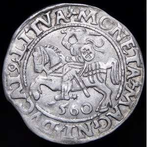 Sigismund II Augustus, Half-penny 1560, Vilnius - DVX L/LITVA - curiosity