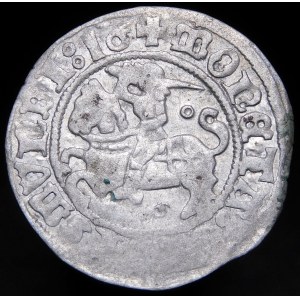 Zikmund I. Starý, půlpenny 1516, Vilnius - kruhy a půlměsíc - velmi vzácné