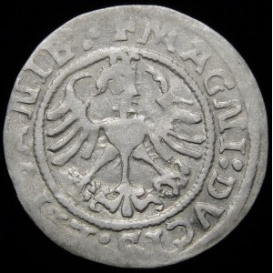 Sigismond Ier l'Ancien, Demi-penny 1522, Vilnius - quatre points - poinçon de date I/:5ZZ - rare