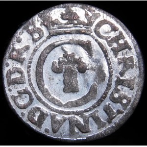 Inflanty - Pod panowaniem szwedzkim, Krystyna Waza, Szeląg 1636, Ryga - piękny