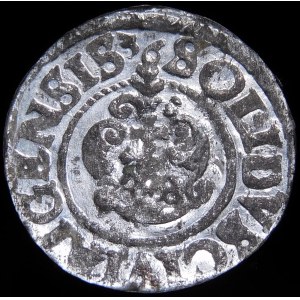 Inflanty - Pod panowaniem szwedzkim, Krystyna Waza, Szeląg 1636, Ryga - piękny