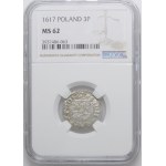 Sigismund III Vasa, Half-track 1617, Bydgoszcz - Saxon in oval, PMD - beautiful