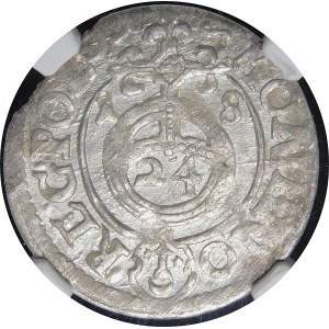 Sigismund III Vasa, Half-track 1618, Bydgoszcz - Saxon in decorative shield, SIGIS