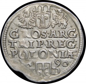 Zygmunt III Waza, Trojak 1590, Poznań - korona z rozetami, I - D
