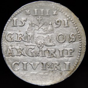 Zygmunt III Waza, Trojak 1591, Ryga - jabłko - nieopisany
