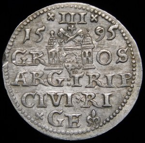 Zygmunt III Waza, Trojak 1595, Ryga - hybryda