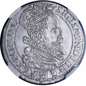 Zikmund III Vasa, šestipence 1599, Malbork - velká hlava - vzácná a nádherná