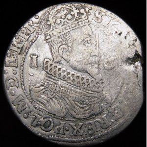 Zikmund III Vasa, Ort 1624/3, Gdaňsk - proražená datace, PR