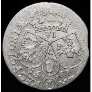 Jan III Sobieski, Sixpence 1681 TLB/C, Krakau - seltener