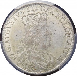 August III Sas, Sixpence 1753, Leipzig - Stückelung Sz - selten und schön