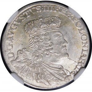 Augustus III Saxon, Sixpence 1756 EC, Leipzig - beautiful