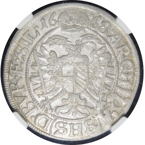 Slezsko - Slezsko pod vládou Habsburků, Leopold I., 3 krajcary 1668 SHS, Wrocław