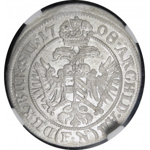 Sliezsko - Sliezsko pod vládou Habsburgovcov, Jozef I., 3 krajcara 1708 FN, Wrocław