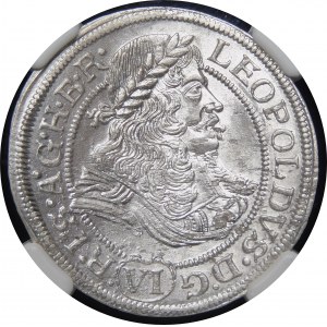 Silesia - Silesia under Habsburg rule, Leopold I, 6 krajcars 1673 SHS, Wroclaw - exquisite