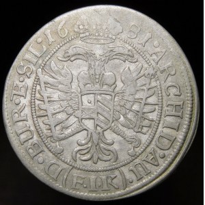 Sliezsko - Sliezsko pod vládou Habsburgovcov, Leopold I., 6 krajcars 1681 FIK, Opole - vzácne