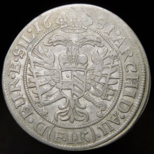 Śląsk - Śląsk pod panowaniem habsburskim, Leopold I, 6 krajcarów 1681 FIK, Opole - rzadkie