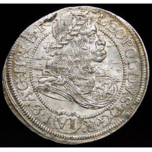 Slezsko - Slezsko pod vládou Habsburků, Leopold I., 6 krajcarů 1683 SHS, Wrocław