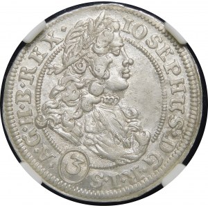 Silesia - Silesia under Habsburg rule, Leopold I, 3 krajcary 1706 CB, Brzeg